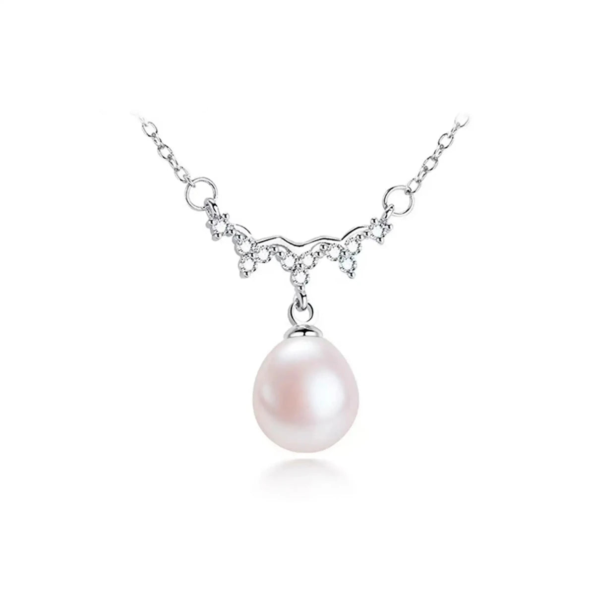 Tiara Elegancia Ezüstözött Gyöngy nyaklánc - Lustra Bella - Hétköznapi Gyöngy nyakláncok