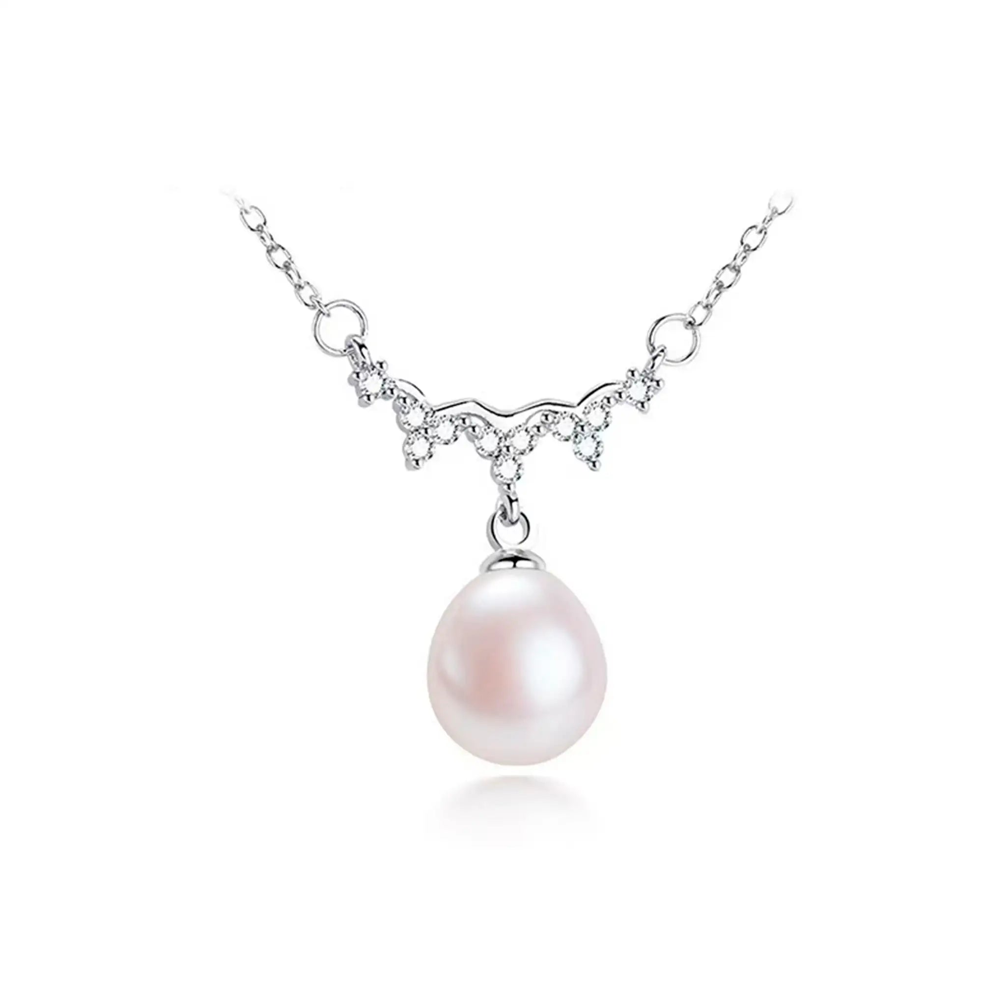 Tiara Elegancia Ezüstözött Gyöngy Nyaklánc